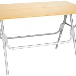 Flash-uitverkoop ???? CAMPZ Bamboo Table 100x60x58cm, Bruin/grijs ????