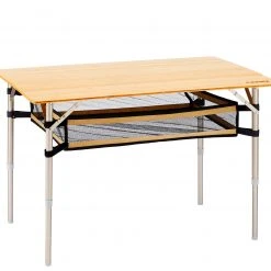 Beste deal ???? CAMPZ Bamboo Table 100x65x65cm With Storage Mesh, Bruin ????