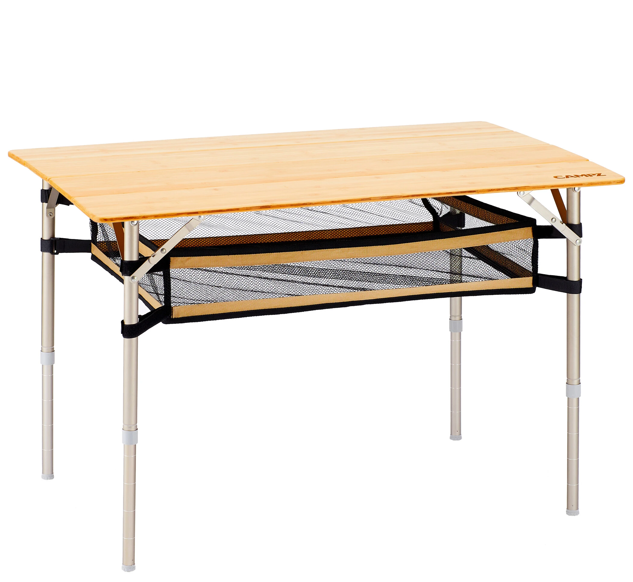 Beste deal ???? CAMPZ Bamboo Table 100x65x65cm With Storage Mesh, Bruin ???? 3 Beste deal ???? CAMPZ Bamboo Table 100x65x65cm With Storage Mesh, Bruin ????
