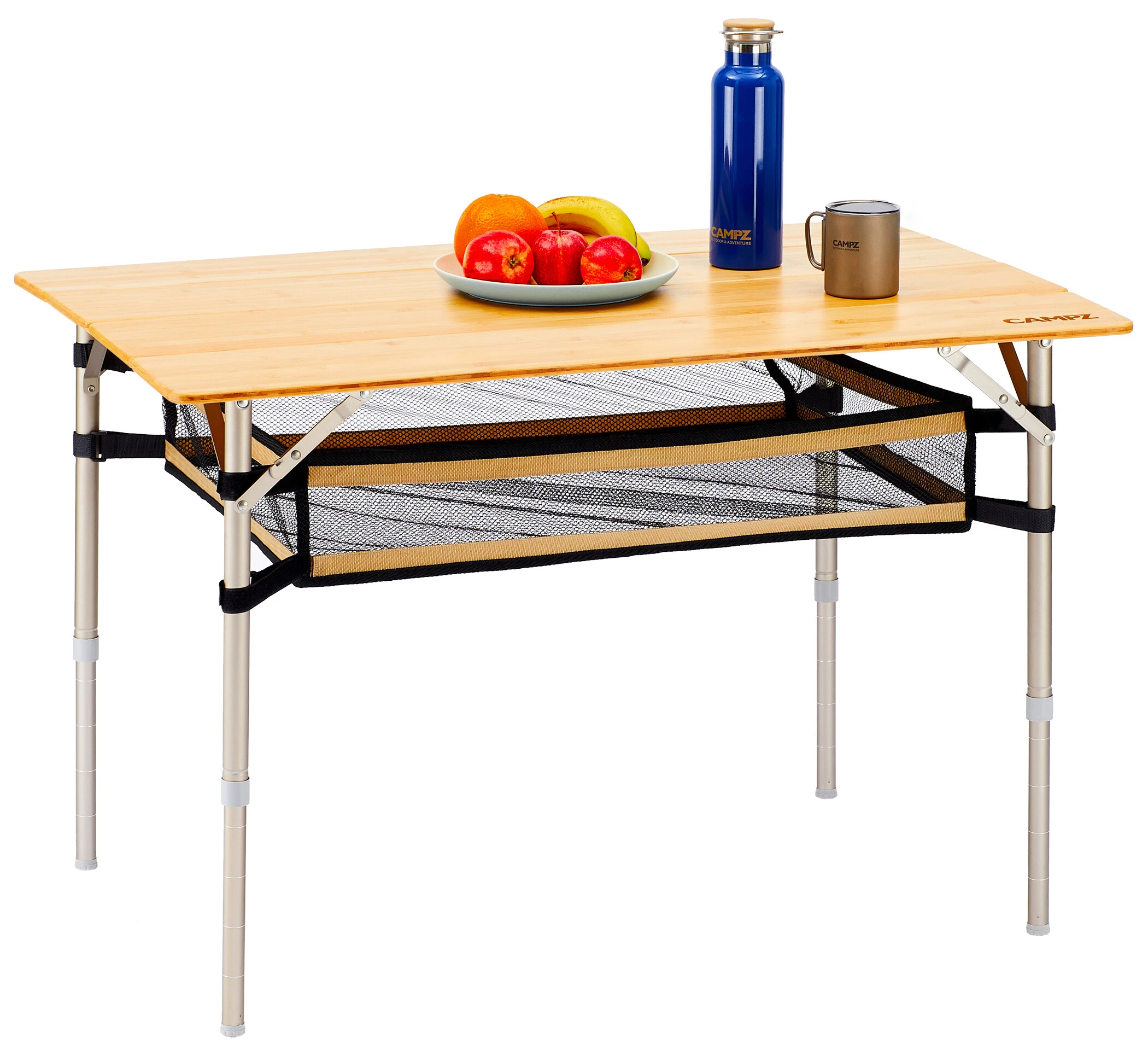 Beste deal ???? CAMPZ Bamboo Table 100x65x65cm With Storage Mesh, Bruin ???? 14 Beste deal ???? CAMPZ Bamboo Table 100x65x65cm With Storage Mesh, Bruin ???? - Afbeelding 12