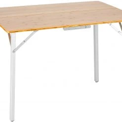 Uitgang ???? CAMPZ Bamboo Table 100x72x70cm Extra Strong, Bruin/grijs ⭐