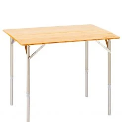 Goedkoop ???? CAMPZ Bamboo Table 80x60x65cm With Storage Mesh, Bruin ❤️ -KAMPA-winkel campz bamboo table 80x60x60cm with storage mesh brown 2