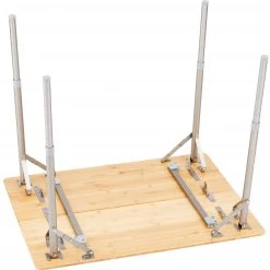 Goedkoop ???? CAMPZ Bamboo Table 80x60x65cm With Storage Mesh, Bruin ❤️ -KAMPA-winkel campz bamboo table 80x60x60cm with storage mesh brown 5