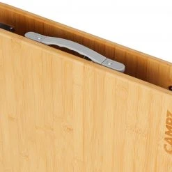 Goedkoopste ✨ CAMPZ Bamboo Table 120x50x80cm With Storage Shelf, Bruin/zwart ???? -KAMPA-winkel campz bamboo table with storage shelf brown black 13