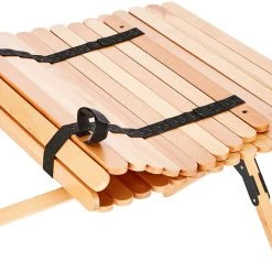 Promo ✔️ CAMPZ Beech Wood Roll-Out Table 100x60x45cm, Bruin ???? -KAMPA-winkel campz beech wood folding table 100x60x45cm brown 4