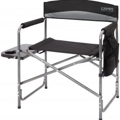 Flash-uitverkoop ???? CAMPZ Vouwstoel Met Bijzettafel, Zwart/grijs ????