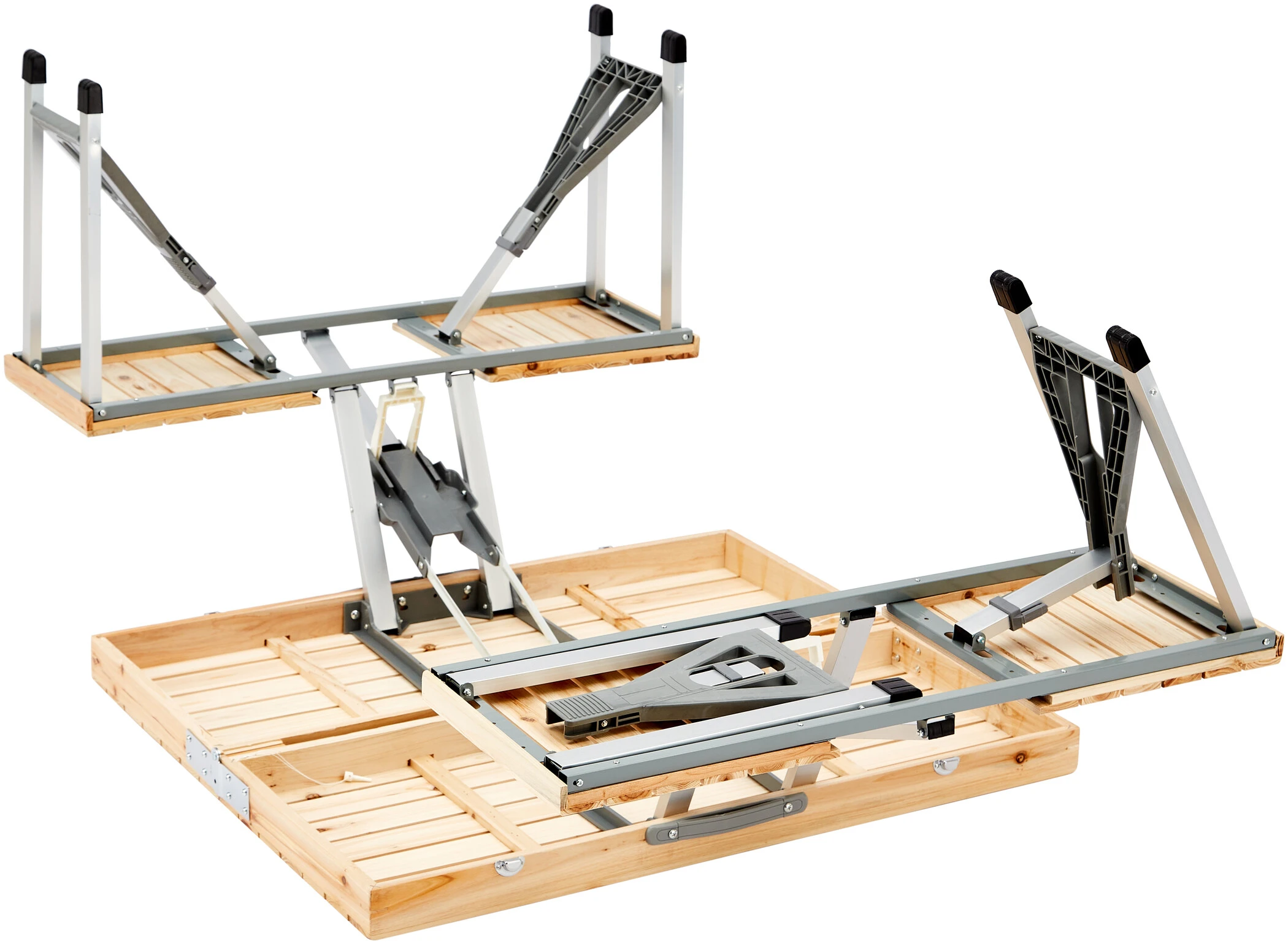 Korting ???? CAMPZ Fir Wood Picnic Table, Bruin/grijs ???? 17 Korting ???? CAMPZ Fir Wood Picnic Table, Bruin/grijs ???? - Afbeelding 15