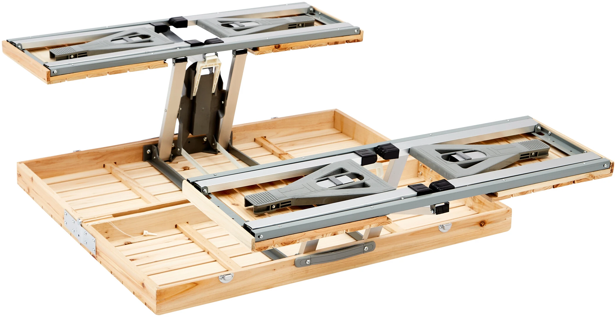 Korting ???? CAMPZ Fir Wood Picnic Table, Bruin/grijs ???? 19 Korting ???? CAMPZ Fir Wood Picnic Table, Bruin/grijs ???? - Afbeelding 17