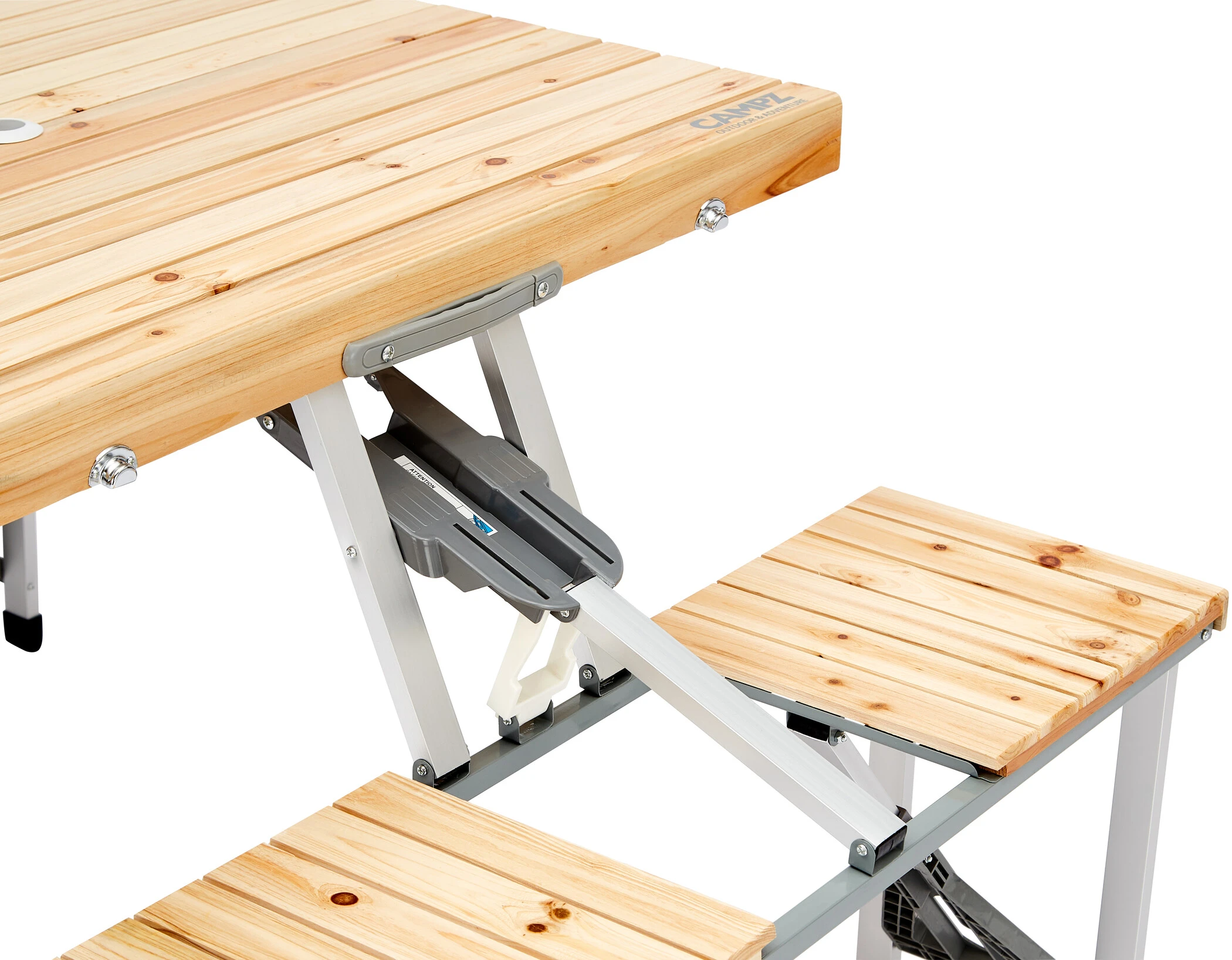 Korting ???? CAMPZ Fir Wood Picnic Table, Bruin/grijs ???? 9 Korting ???? CAMPZ Fir Wood Picnic Table, Bruin/grijs ???? - Afbeelding 7