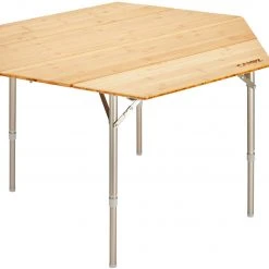 Uitgang ???? CAMPZ Hexa Bamboe Vouwtafel 100x86x40/60cm, Bruin ????