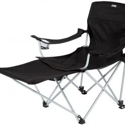 Begroting ???? CAMPZ Lounger Vouwstoel Met Afneembare Voetsteun, Zwart ????