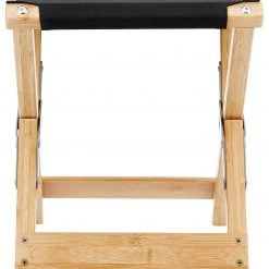 Korting ✨ CAMPZ Folding Stool Bamboo, Zwart/bruin ???? -KAMPA-winkel campz lounger folding chair with detachable footrest black 3