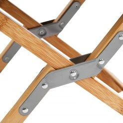 Korting ✨ CAMPZ Folding Stool Bamboo, Zwart/bruin ???? -KAMPA-winkel campz lounger folding chair with detachable footrest black 6