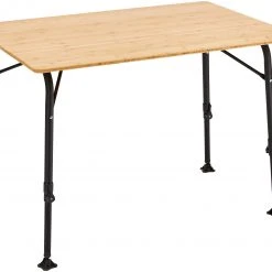 Flash-uitverkoop ⭐ CAMPZ Premium Bamboo Table 100x70x70cm, Beige/zwart ⌛