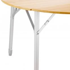 Goedkoopste ???? CAMPZ Round Bamboo Table 90x46/70cm, Bruin/grijs ???? -KAMPA-winkel campz round bamboo table 90x46 70cm brown grey 4