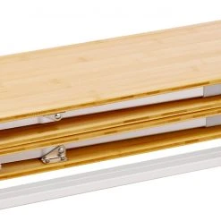 Goedkoopste ???? CAMPZ Round Bamboo Table 90x46/70cm, Bruin/grijs ???? -KAMPA-winkel campz round bamboo table 90x46 70cm brown grey 8