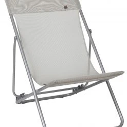Uitgang ⌛ Lafuma Mobilier Maxi Transat Klapstoel Met Cannage Phifertex, Grijs ✨